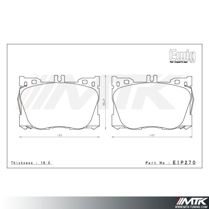 Plaquettes Endless MX72 EIP270 pour MERCEDES GLC43 AMG